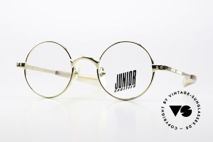 Jean Paul Gaultier 57-0173 Vergoldete Vintage Brille, seltene, runde Jean Paul Gaultier vintage Brille, Passend für Herren und Damen