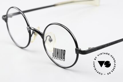 Jean Paul Gaultier 57-0173 Vintage Brille Made in Japan, klassisch rund & "Junior Gaultier" auf den Bügeln, Passend für Herren und Damen
