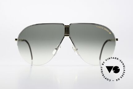 Porsche 5628 Bicolor In Gold Und Silber, praktische 80er Jahre Faltsonnenbrille von Porsche, Passend für Herren