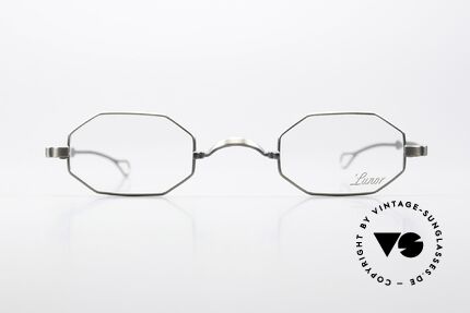 Lunor MT21 AS Achteckige Brille Antik Silber, das meistgesuchte Modell in AS = ANTIK SILBER, Passend für Herren und Damen