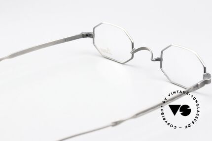 Lunor MT21 AS Achteckige Brille Antik Silber, Größe: small, Passend für Herren und Damen