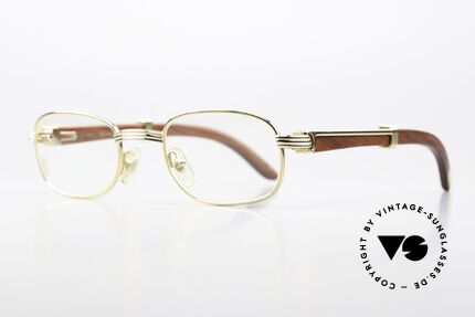 Cartier Breteuil Edelholz Luxusbrille 90er, kostbare Rarität der teuren 'Precious Wood' Serie, Passend für Herren und Damen
