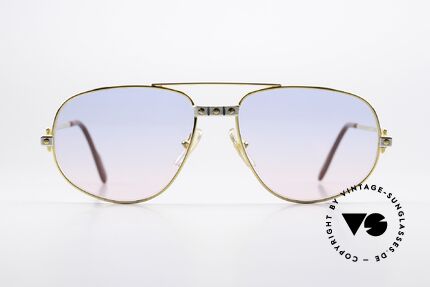 Cartier Romance Santos - M Gläser in Babyblau Zu Pink, wurde 1986 veröffentlicht und dann bis 1997 produziert, Passend für Herren und Damen