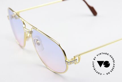 Cartier Romance Santos - M Gläser in Babyblau Zu Pink, neue Sonnengläser in "babyblau-pink" Verlauf; 100% UV, Passend für Herren und Damen