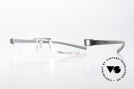 Tag Heuer 7104 Randlose Brille Gummi Bügel, formbare "Racing" Bügel aus Elastomer-Gummi, Passend für Herren