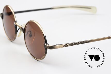 Jean Paul Gaultier 57-0173 90er Rahmen In Antik Bronze, klassisch rund & "Junior Gaultier" auf den Bügeln, Passend für Herren und Damen