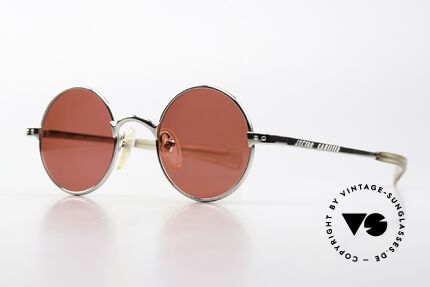 Jean Paul Gaultier 57-0173 Silber Chrome Blutorange, 1980er TOP-Modell; Sonnengläser in "blutorange", Passend für Herren und Damen