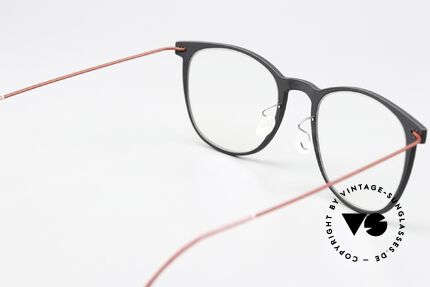 Lindberg 6529 47 NOW Mattschwarz Und Dunkelrot, ungetragenes Designerstück mit original Lindberg Etui, Passend für Damen