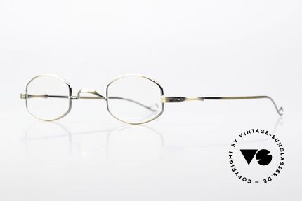 Lunor II 02 Kleine Brille in Antik Gold, Brillendesign in Anlehnung an frühere Jahrhunderte, Passend für Herren und Damen