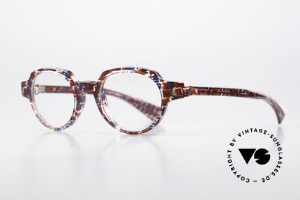 Piero Massaro 432 Gemusterte Designerbrille, Technik und Kunst in Kombination, Größe 47/21, Passend für Herren und Damen