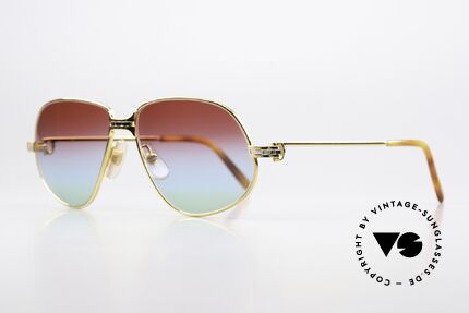 Cartier Panthere G.M. - M Tricolor Polarlicht Gläser, teure Luxus-Sonnenbrille in MEDIUM Größe 56-14, 135, Passend für Herren und Damen