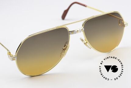 Cartier Vendome Santos - S Wüstensturm Sonnengläser, absolute Luxus-Fassung (22kt vergoldet) im Pilotenstil, Passend für Herren und Damen