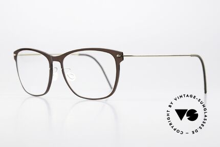 Lindberg 6525 NOW Braun Und Gold In Size 52mm, dunkelbraune Rahmenfront mit vergoldeten Bügeln, Passend für Damen