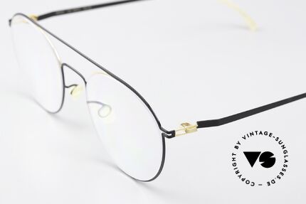 Mykita Minttu Unisex Brille Gold Jetblack, wohlbekannte Spitzenqualität; handmade in Germany, Passend für Herren und Damen