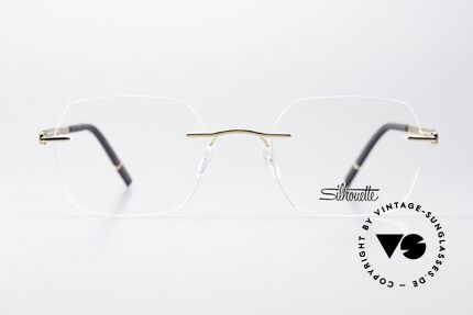 Silhouette 5529 Vergoldete Titaniumbrille, basierend auf der 1999er Minimal Titan Art Ikone, Passend für Herren und Damen