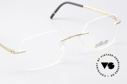 Silhouette 5529 Vergoldete Titaniumbrille, Glasform kann ggf. vom Optiker angepasst werden, Passend für Herren und Damen