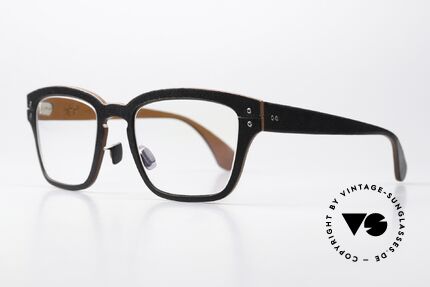 Lucas de Stael Minotaure M08 Herrenbrille Echt Kalbsleder, Luxusmodell mit Leder-Überzug (Connoisseur-Brille), Passend für Herren
