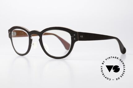Lucas de Stael Minotaure M02 Lederbrille Panto Unisex, Luxusmodell mit Leder-Überzug (Connoisseur-Brille), Passend für Herren und Damen