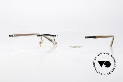 Tom Ford TF5080 Randlose Brille Holzbügel Details