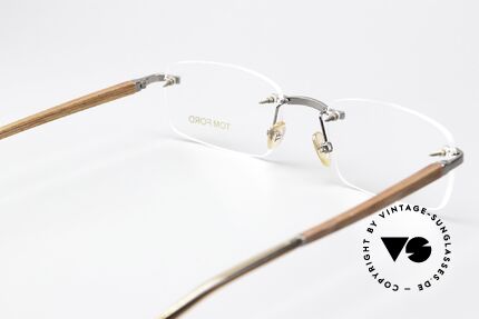 Tom Ford TF5080 Randlose Brille Holzbügel, Glasform & Größe können vom Optiker variiert werden, Passend für Herren und Damen