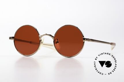 Jean Paul Gaultier 57-0173 Spass Gläser in 3D Rot, runde Jean Paul Gaultier vintage Sonnenbrille, Passend für Herren und Damen