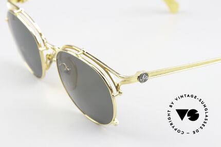 Jean Paul Gaultier 56-2171 Designer Panto Sonnenbrille, kostbar 22 Karat vergoldete Fassung (auffallend edel), Passend für Herren und Damen