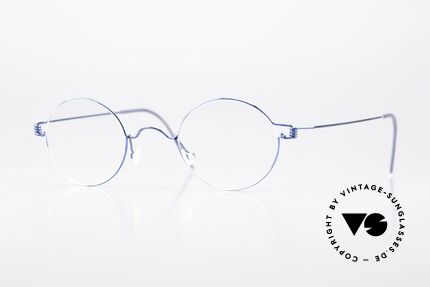 Lindberg Corona Air Titan Rim Runde Brille In Blau Metallic Details