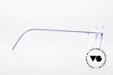 Lindberg Corona 42 Air Titan Rim Runde Brille In Blau Metallic, eleganter Rahmen ohne Schrauben, Nieten oder Lötungen, Passend für Herren und Damen