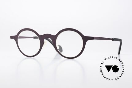 Theo Belgium Mille 24 Dunkel Violett Matt Metallic, runde Unisex-Designerbrille von Theo Belgium, Passend für Herren und Damen
