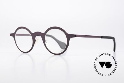 Theo Belgium Mille 24 Dunkel Violett Matt Metallic, Avantgarde-Designerbrille in Premium-Qualität, Passend für Herren und Damen