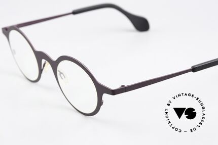 Theo Belgium Mille 24 Dunkel Violett Matt Metallic, ungetragen; wie alle unsere vintage Theo Brillen, Passend für Herren und Damen