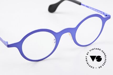 Theo Belgium Mille 24 Metallfassung Blau Metallic, 140mm breit = Large Größe für Damen & Herren, Passend für Herren und Damen