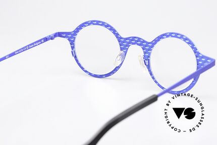 Theo Belgium Mille 24 Metallfassung Blau Metallic, Fassung ist beliebig (optisch / Sonne) verglasbar, Passend für Herren und Damen