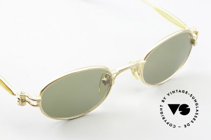 Jean Paul Gaultier 56-7113 Vintage Brille Mattgold Grün, KEINE RETRO-Brille; ein Designer-ORIGINAL von 1994, Passend für Herren und Damen