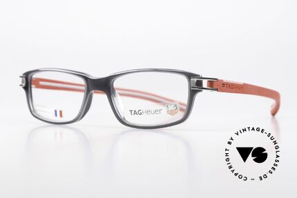 Tag Heuer 7602 Track Made in France Von 2010, markante Herrenbrille aus Elastomer Kunststoff, Passend für Herren