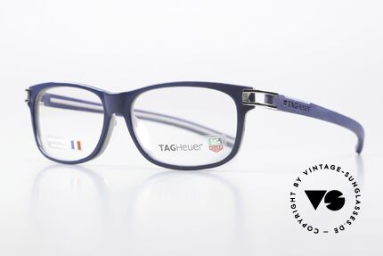 Tag Heuer 7606 Track Herrenbrille Made In France, c.003: dunkelblau & platin-plattierte Scharniere, Passend für Herren