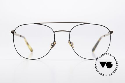 Mykita Nilsson Shiny Copper Black Frame, markante Aviator-Brillenform aus der LITE Kollektion, Passend für Herren