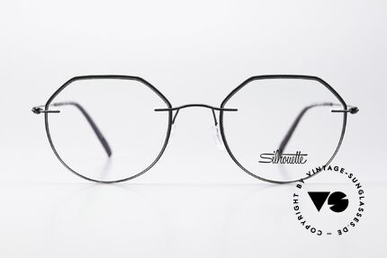 Silhouette 5500 Randlosbrille Schwarz Titan, Kollektion: Dynamics Colorwave Core Accent Rings, Passend für Herren und Damen