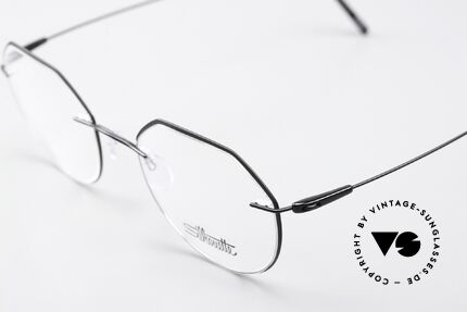 Silhouette 5500 Randlosbrille Schwarz Titan, ultra leichte Titanfassung für idealen Tragekomfort, Passend für Herren und Damen