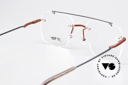 JF Rey JF2852 Markante Randlose Brille, Metallfassung mit Federscharnieren in schwarz & rot, Passend für Herren und Damen