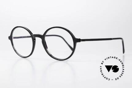 Mykita Tomkin Runde Designerbrille Schwarz, Azetat-Front mit charakteristischen Mykita-Bügeln!, Passend für Herren und Damen