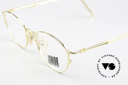 Jean Paul Gaultier 57-2273 Vergoldete Vintage Brille, ungewöhnliche Rahmenform (ist beliebig verglasbar), Passend für Herren und Damen