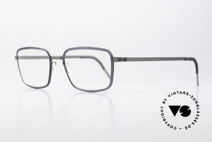 Lindberg 9754 Strip Titanium Klassische Herrenbrille XL, 145mm breite Herrenfassung in "bläulich / anthrazit", Passend für Herren