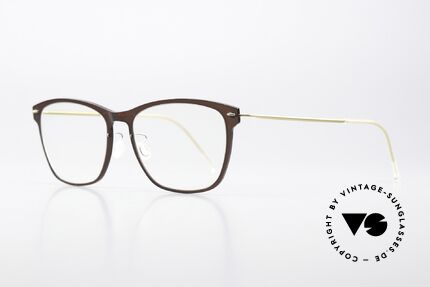 Lindberg 6525 NOW Size 50mm In Braun Und Gold, dunkelbraune Rahmenfront mit vergoldeten Bügeln, Passend für Damen