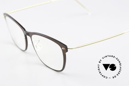 Lindberg 6525 NOW Size 50mm In Braun Und Gold, sehr hochwertiges Compositematerial mit Titanbügeln, Passend für Damen