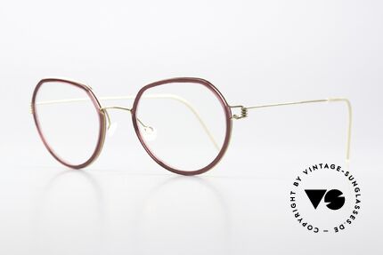 Lindberg Gillian Air Titan Rim Damenbrille Panto Style, markant veredelte Air Titanium Version mit Azetat-Rand, Passend für Damen
