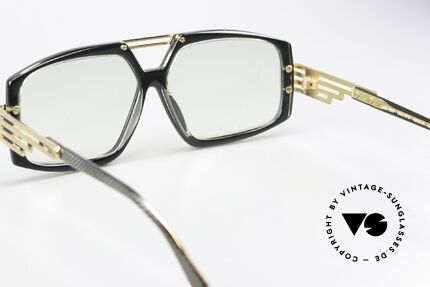 Cazal 325 Alte 80er Brille HipHop Style, mit leicht grün getönten Sonnengläsern, Passend für Herren und Damen