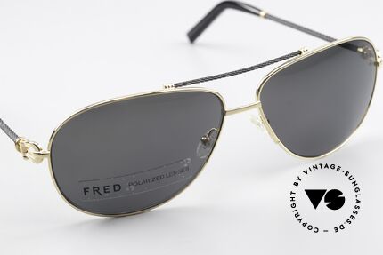Fred Force10 8466 Aviator Sonnenbrille Luxus, kostbares, ungetragenes Original; inklusive FRED Etui, Passend für Herren und Damen