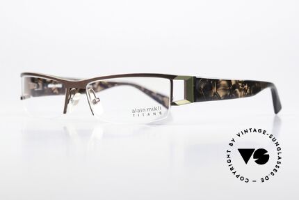Alain Mikli AL0867 Titanium Designerbrille, enorm hochwertig mit flexiblen Federscharnieren, Passend für Herren