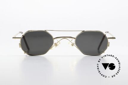 Christian Roth 2401 Optical Affairs Clip On Brille, alte VINTAGE Designer-Brillenfassung, GOLD-Plated, Passend für Herren und Damen
